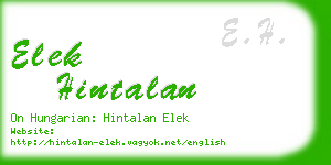 elek hintalan business card